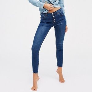 Free People Skinny Buttoned Jeans
